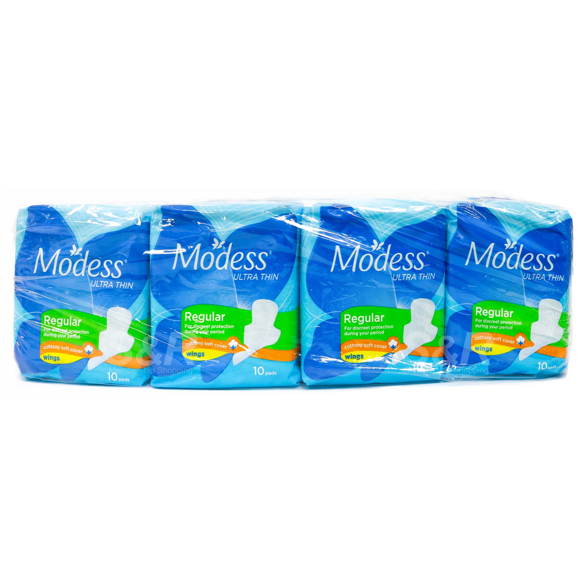 Modess Ultra-Thin with Wings Regular Sanitary Napkin Pads 4 packs